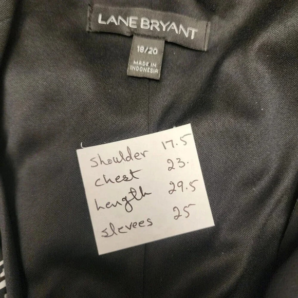 Lane Bryant Surplice Top Peplum Flowy Chiffon Size 18/20 Blue Black V Neck - Picture 5 of 7